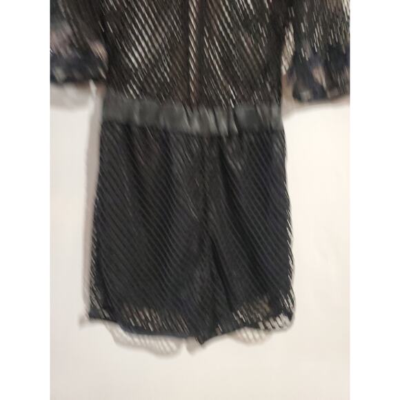 CQ by CQ Sheer Mesh Sequin Embellished 1/2 Sleeve Romper Womens Sz S Party Club - Picture 5 of 11